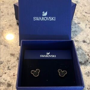 Swarovski Mickey Gold Earrings